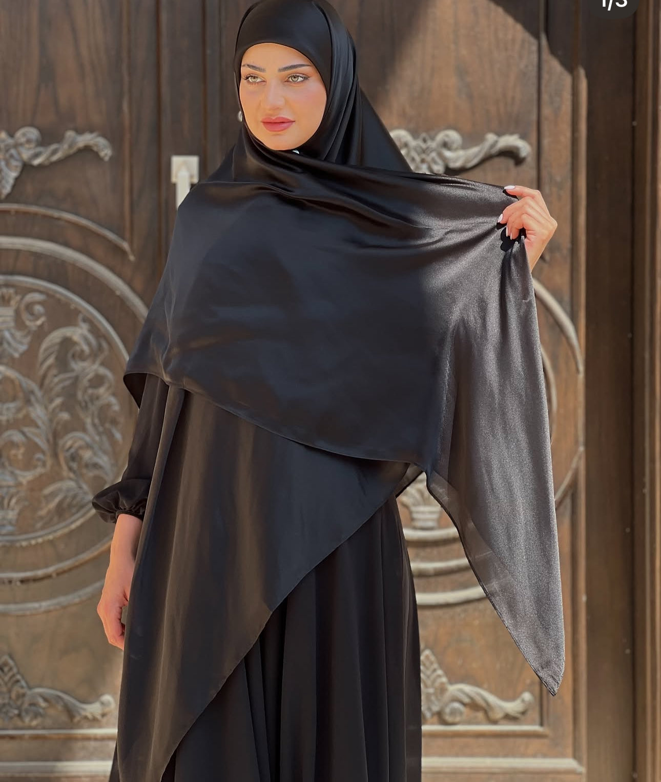 Black satin silk