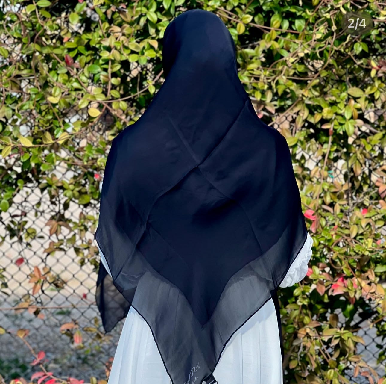 100% silk black scarf