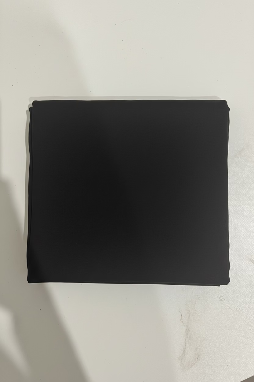 Plain black crepe scarf