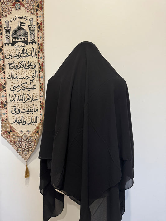 Plain black crepe scarf